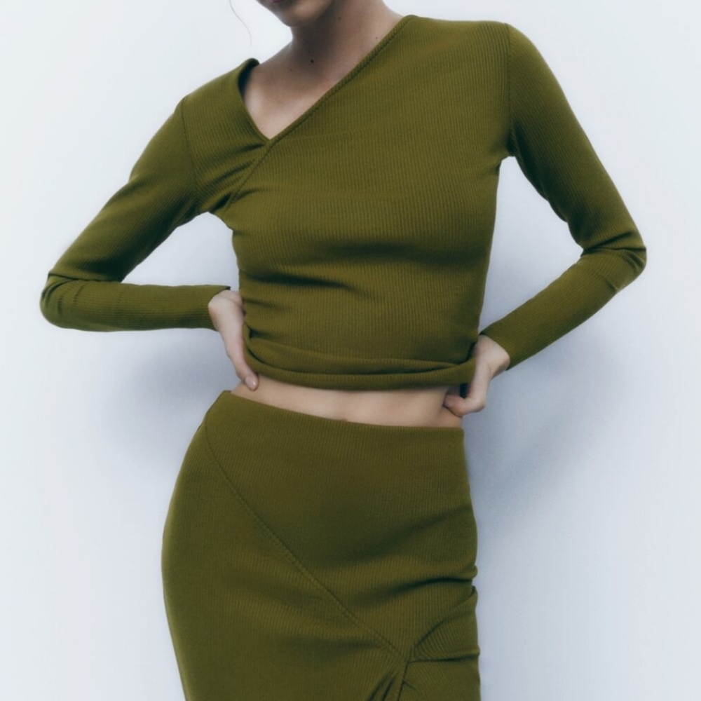 ZARA asymmetrical ribbed top